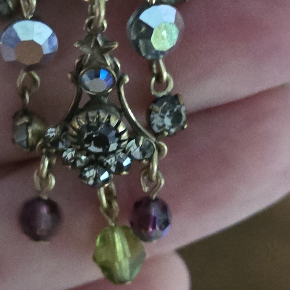 Kirks Folly Necklace Stars Crystals Multicolor Dangly Sparkly Statement Festival - Picture 3 of 16